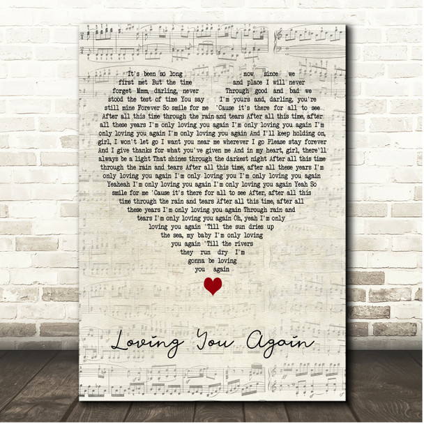 Chris Rea Loving You Again Script Heart Song Lyric Print
