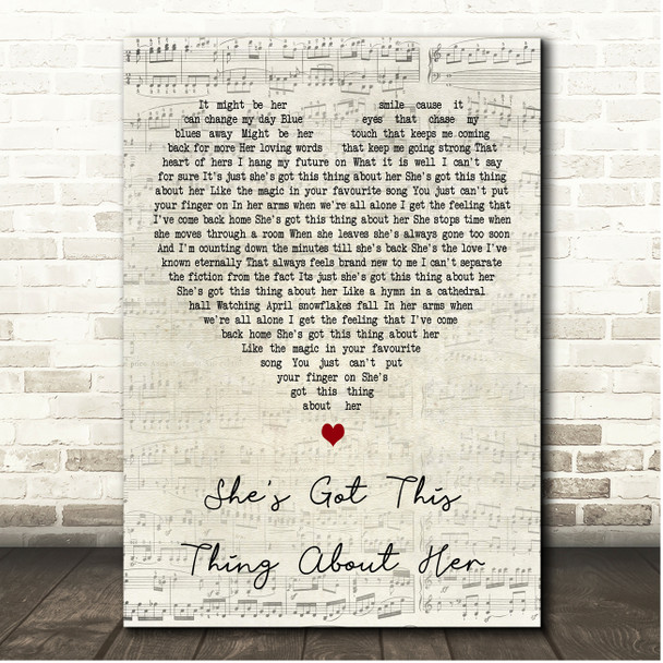 Chris Young She's Got This Thing About Her Script Heart Song Lyric Print