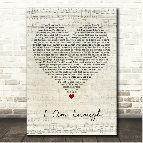 Cimorelli I Am Enough# Script Heart Song Lyric Print