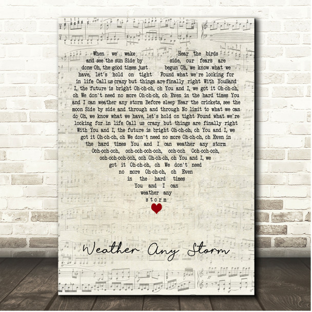 Cody Francis Weather Any Storm Script Heart Song Lyric Print