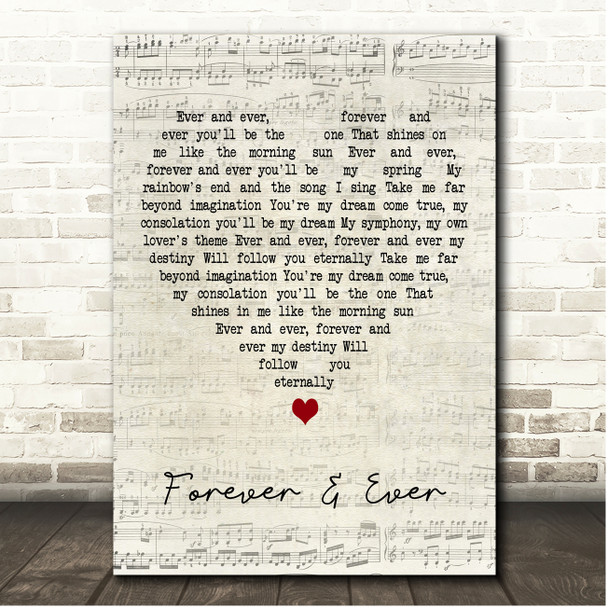Demis Roussos Forever and Ever Script Heart Song Lyric Print