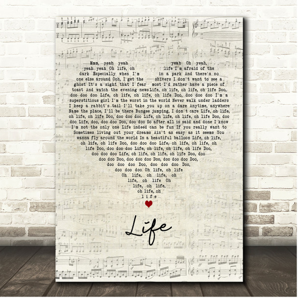 Desree Life Script Heart Song Lyric Print
