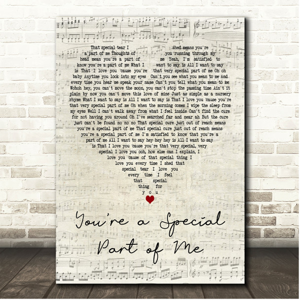 Diana Ross & Marvin Gaye Youre a Special Part of Me Script Heart Song Lyric Print