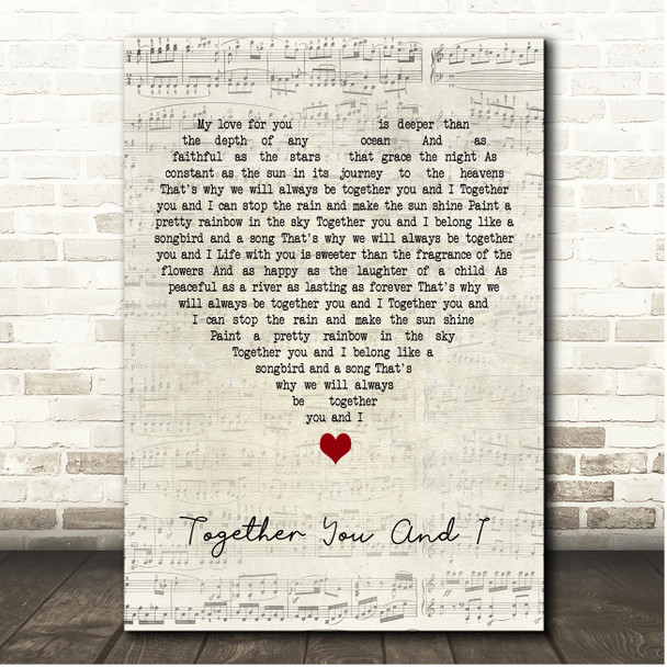Dolly Parton Together You And I Script Heart Song Lyric Print