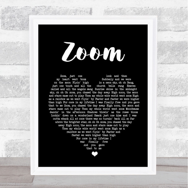 Fat Larry's Band Zoom Black Heart Song Lyric Quote Print