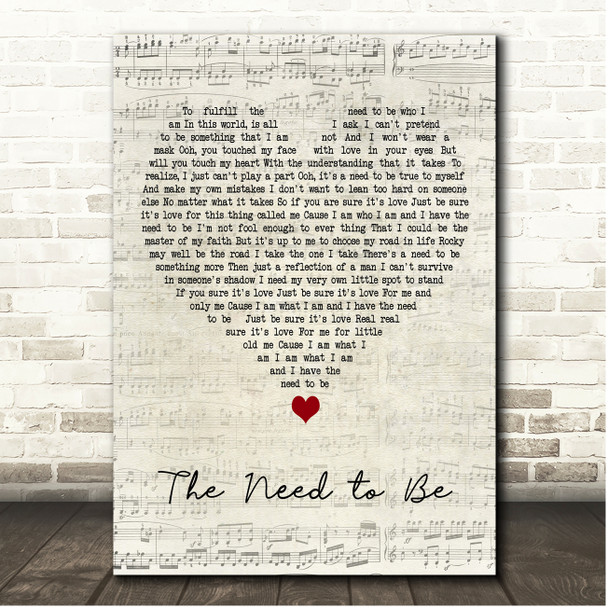 Gladys Knight & The Pips The Need to Be Script Heart Song Lyric Print