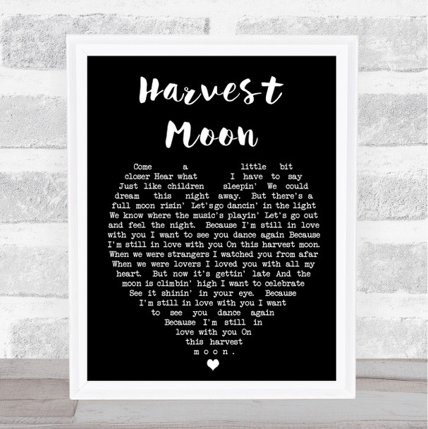 Harvest Moon Neil Young Black Heart Quote Song Lyric Print