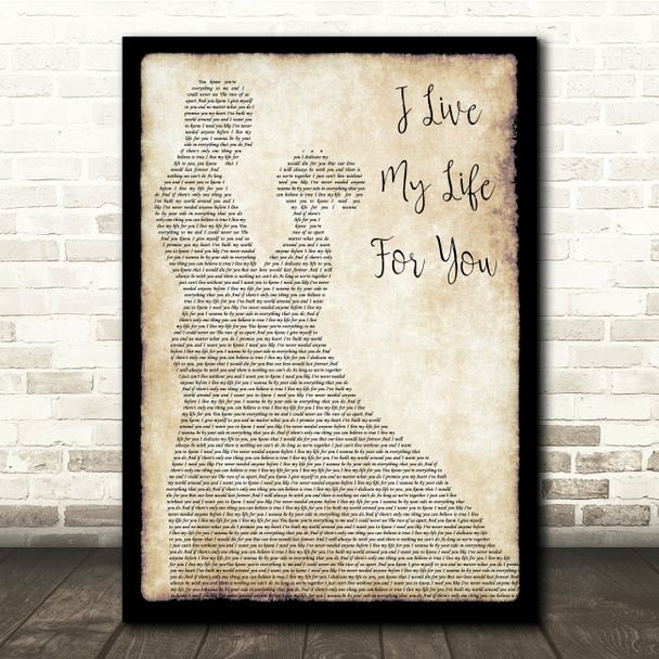 Firehouse I Live My Life For You Man Lady Dancing Song Lyric Quote Print