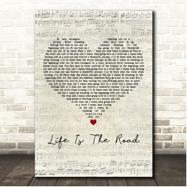 Anastasia Life Is The Road Script Heart Song Lyric Print