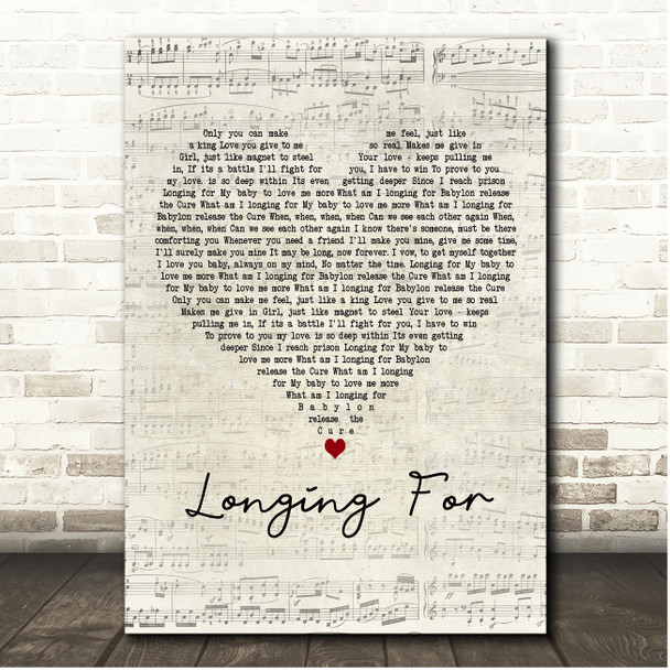 Jah cure Longing For Script Heart Song Lyric Print