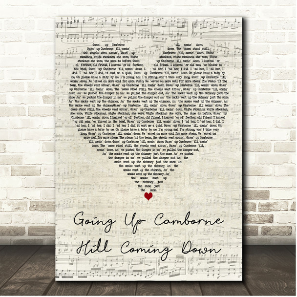 Andrew Morrison Going Up Camborne Hill Coming Down Script Heart Song Lyric Print