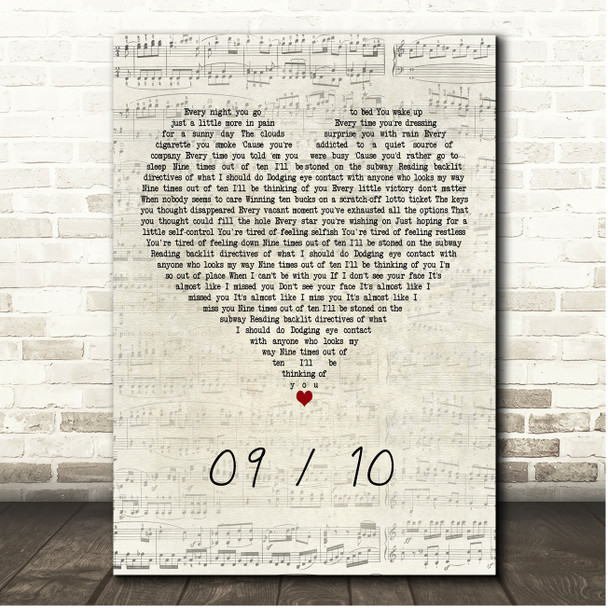 Jeff Rosenstock Jeff Rosenstock 09 10 Script Heart Song Lyric Print