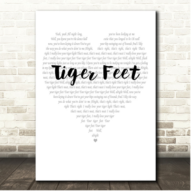 Mud Tiger Feet Simple Heart Pale Grey Song Lyric Print
