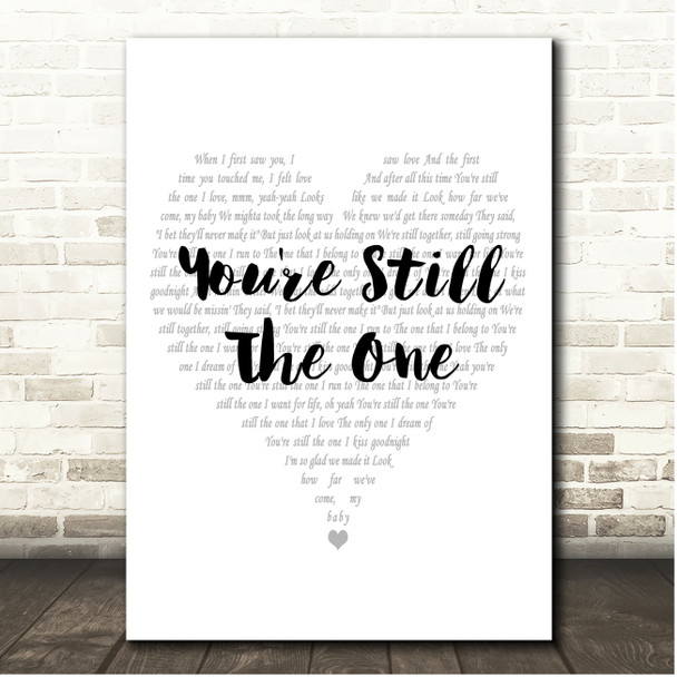 Shania Twain You're Still The One Simple Heart Pale Grey Song Lyric Print
