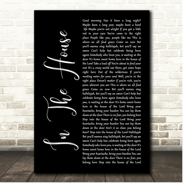 Crowder In The House Black Script Song Lyric Print