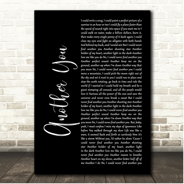 Danny Worsnop Another You Black Script Song Lyric Print