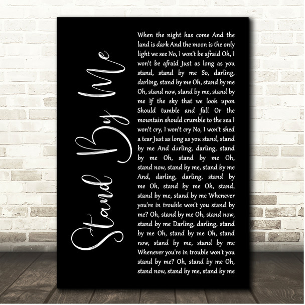 Florence + The Machine Stand By Me Black Script Song Lyric Print