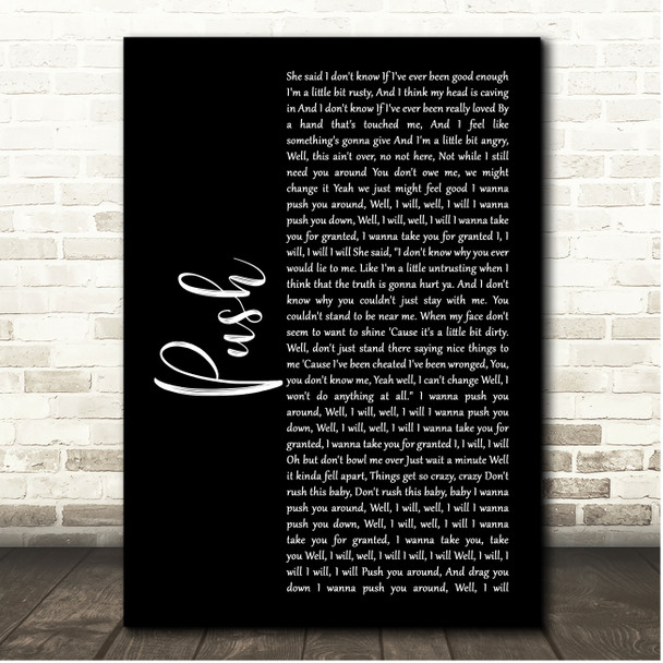 Matchbox 20 Push Black Script Song Lyric Print