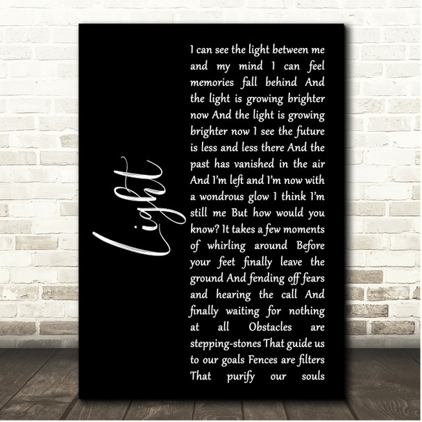 Phish Light Black Script Song Lyric Print