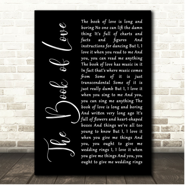 The Magnetic Fields The Book of Love Black Script Song Lyric Print