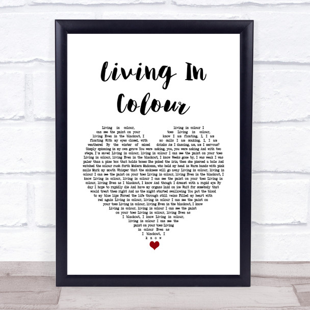 Frightened Rabbit Living In Colour White Heart Song Lyric Quote Print