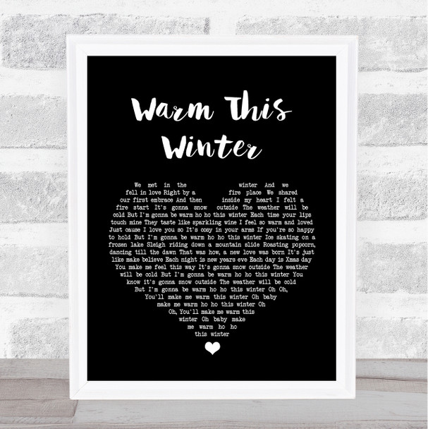 Gabriella Cilmi Warm This Winter Black Heart Song Lyric Quote Print