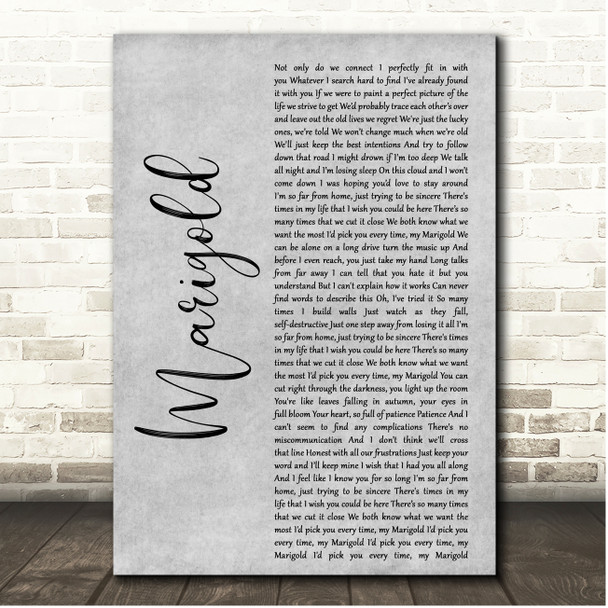 Chunk! No, Captain Chunk! Marigold Grey Rustic Script Song Lyric Print