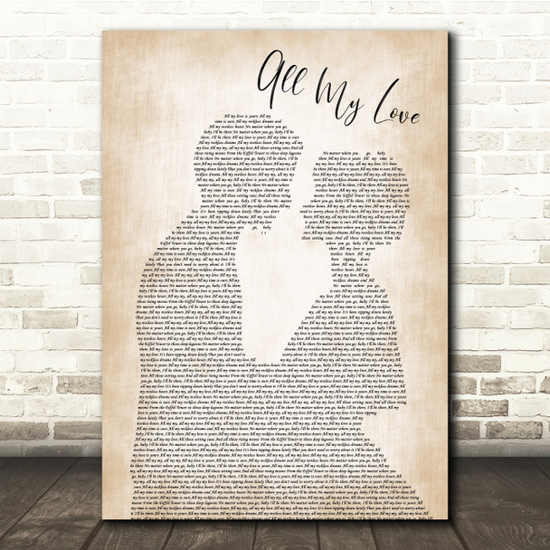 George Ezra All My Love Man Lady Bride Groom Wedding Song Lyric Quote Print