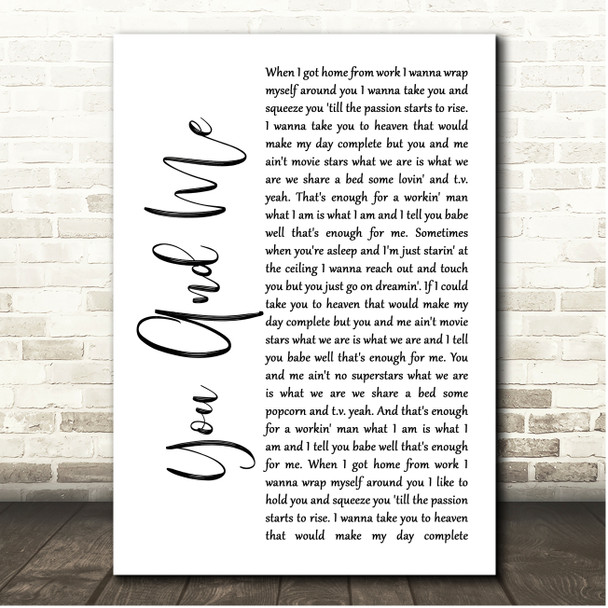 Alice Cooper You And Me White Script Song Lyric Print