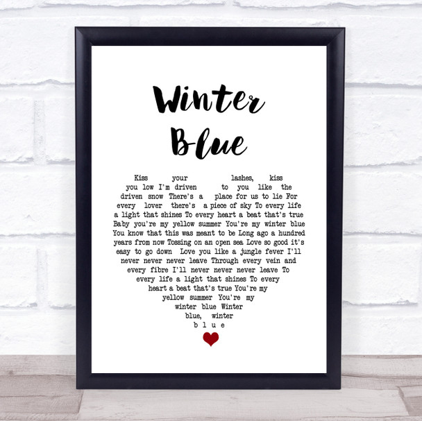 Heather Nova Winter Blue White Heart Song Lyric Quote Print