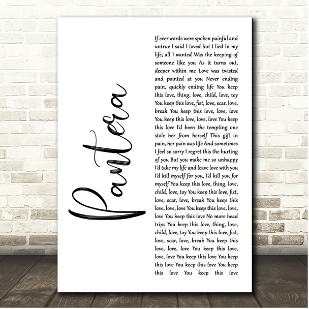 This Love Pantera White Script Song Lyric Print