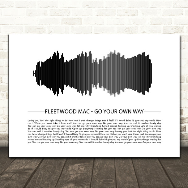 Fleetwood Mac Go Your Own Way Sound Wave Minimal Song Lyric Print