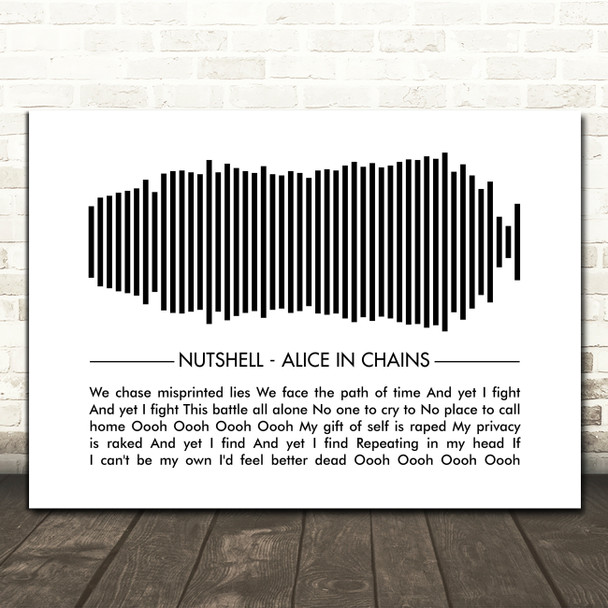 Alice In Chains Nutshell Sound Wave Minimal Song Lyric Print