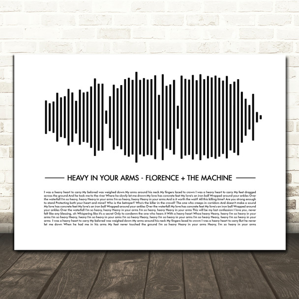 Florence + The Machine Heavy In Your Arms Sound Wave Minimal Song Lyric Print