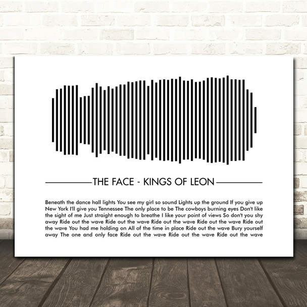 Kings Of Leon The Face Sound Wave Minimal Song Lyric Print