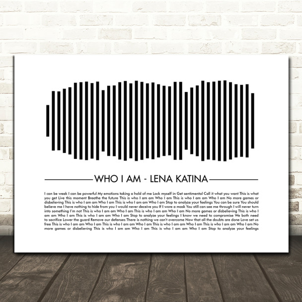 Lena Katina Who I Am Sound Wave Minimal Song Lyric Print