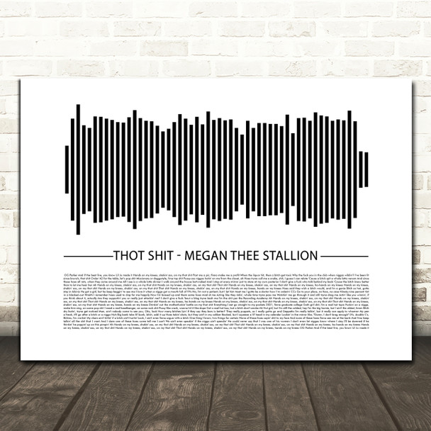 Megan Thee Stallion Thot Shit Sound Wave Minimal Song Lyric Print