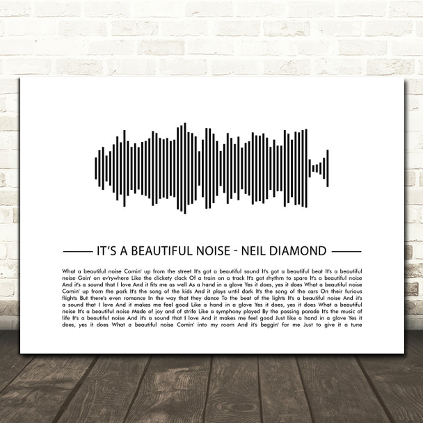 Neil Diamond Beautiful Noise Sound Wave Minimal Song Lyric Print