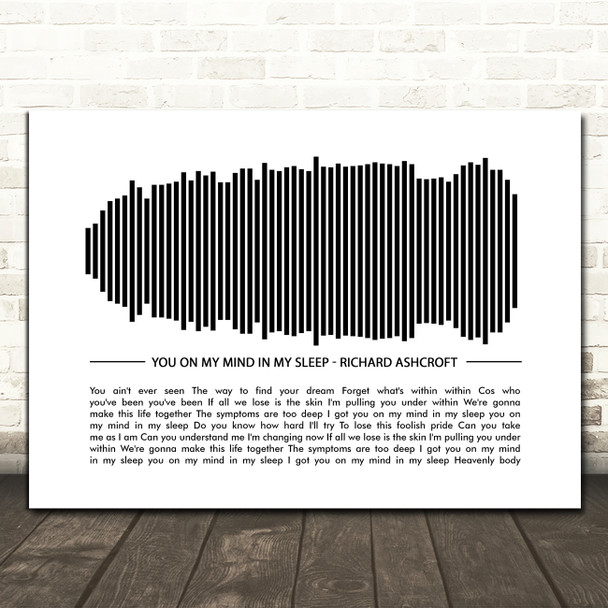 Richard Ashcroft You On My Mind In My Sleep Sound Wave Minimal Song Lyric Print