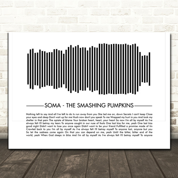 The Smashing Pumpkins Soma Sound Wave Minimal Song Lyric Print