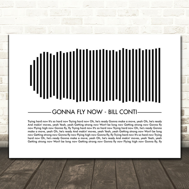 Bill Conti Gonna Fly Now Sound Wave Minimal Song Lyric Print