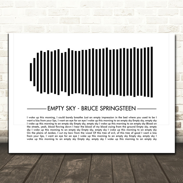 Bruce Springsteen Empty Sky Sound Wave Minimal Song Lyric Print