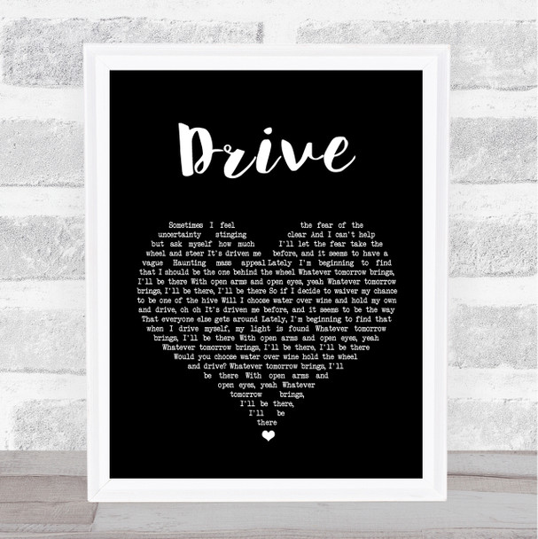 Incubus Drive Black Heart Song Lyric Quote Print