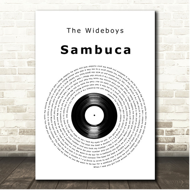 The Wideboys Sambuca Vinyl Record Song Lyric Print