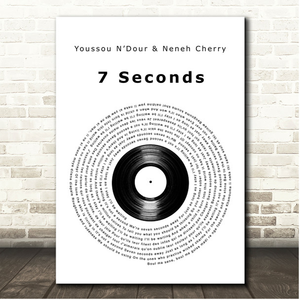 Youssou NDour & Neneh Cherry 7 Seconds Vinyl Record Song Lyric Print