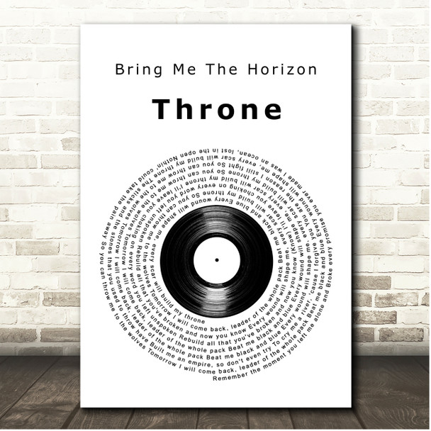 Bring Me The Horizon Throne Vinyl Record Song Lyric Print