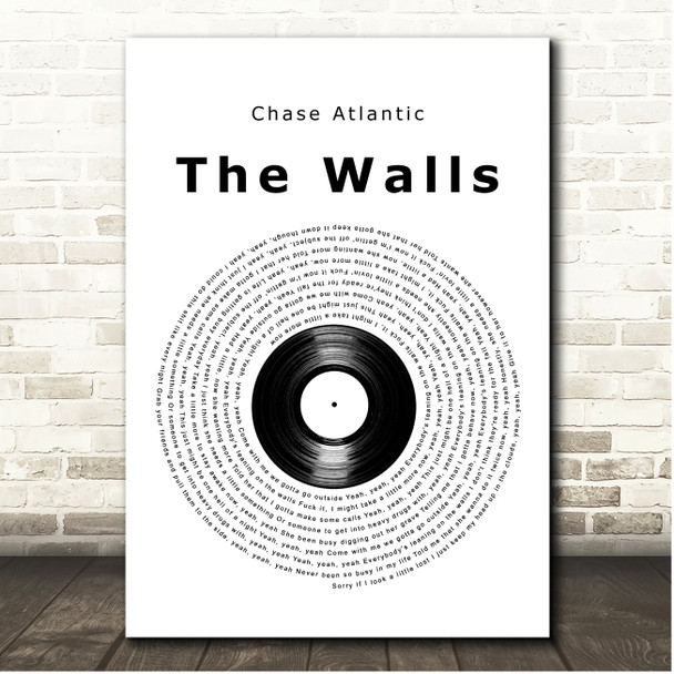 Chase Atlantic The Walls Vinyl Record Song Lyric Print