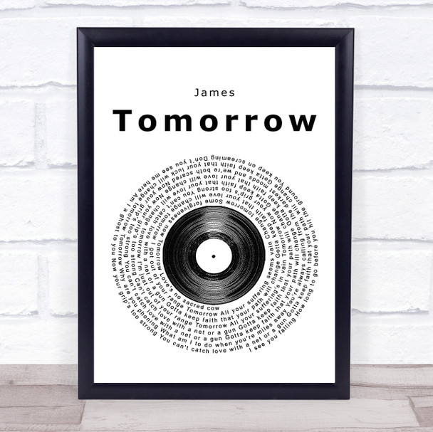 James Tomorrow Vinyl Record Song Lyric Quote Print