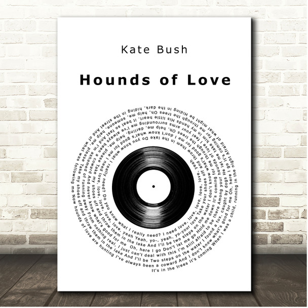 Kate Bush Hounds of Love Vinyl Record Song Lyric Print