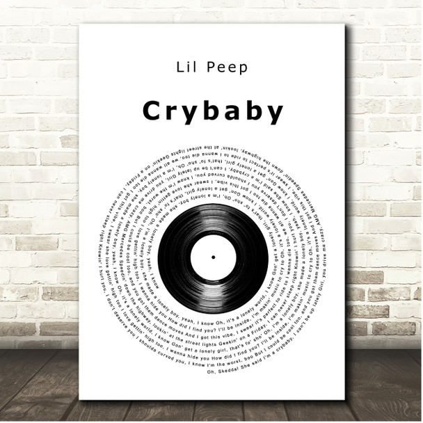 Lil Peep crybaby Vinyl Record Song Lyric Print